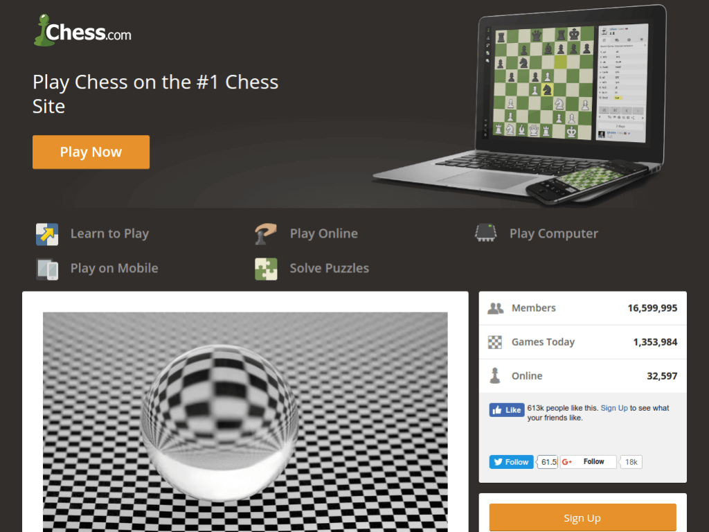 Homepage screenshot of Chess