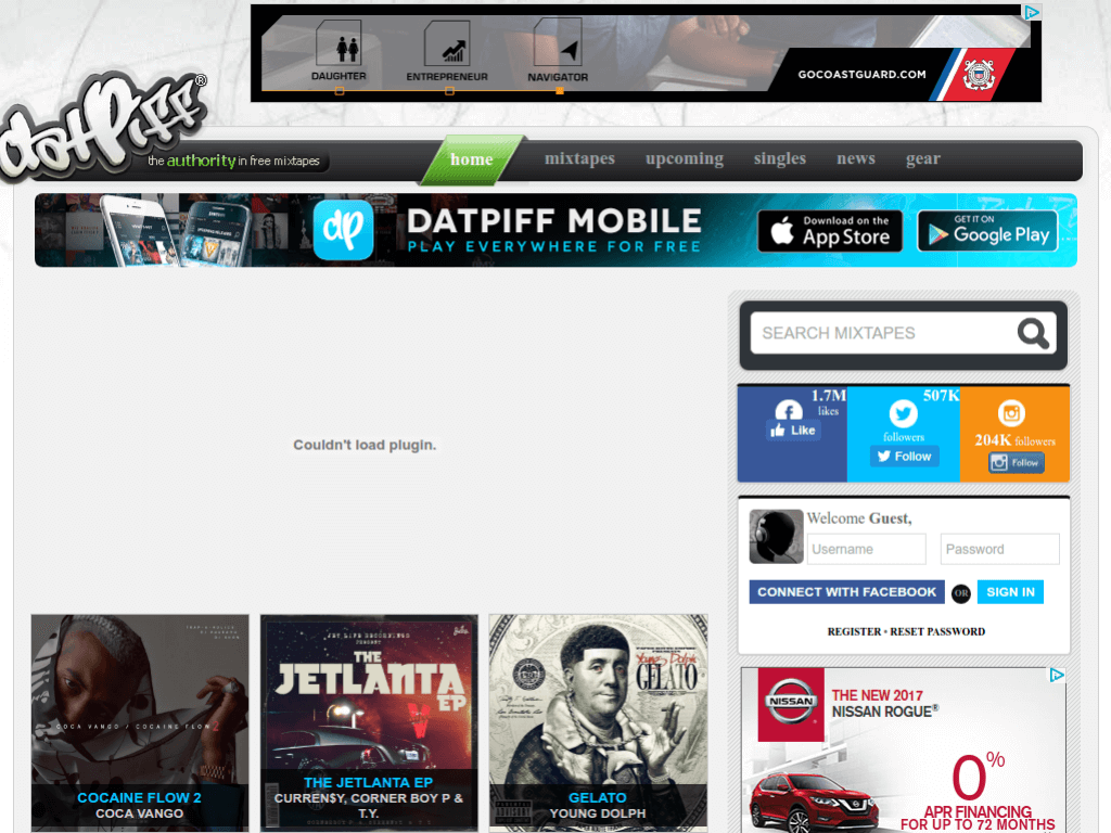 Homepage screenshot of Dat Piff