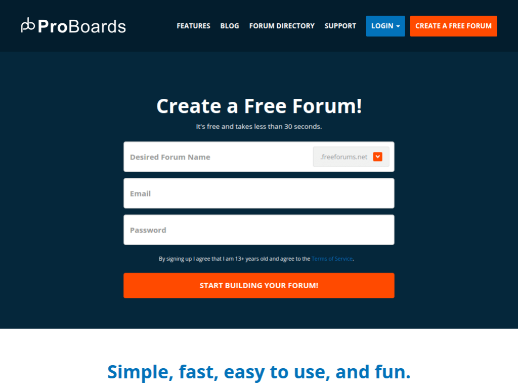 Homepage screenshot of Pro Boards