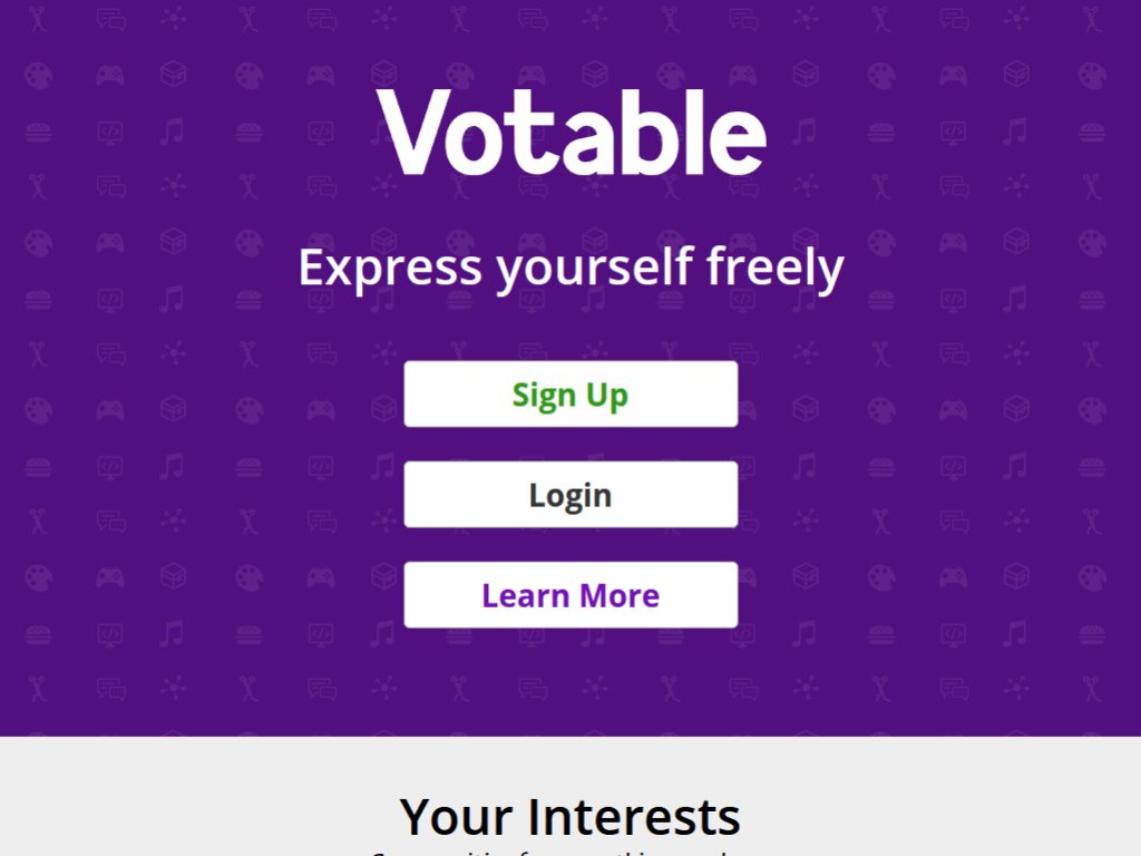 Homepage screenshot of Votable