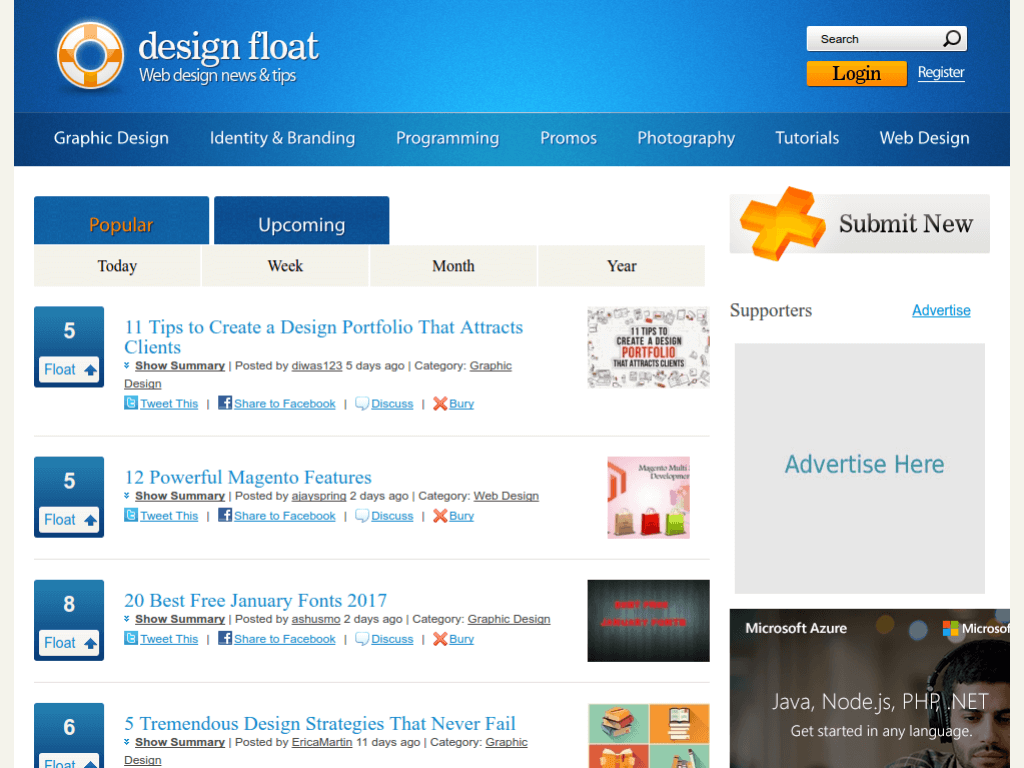 Homepage screenshot of Design Float