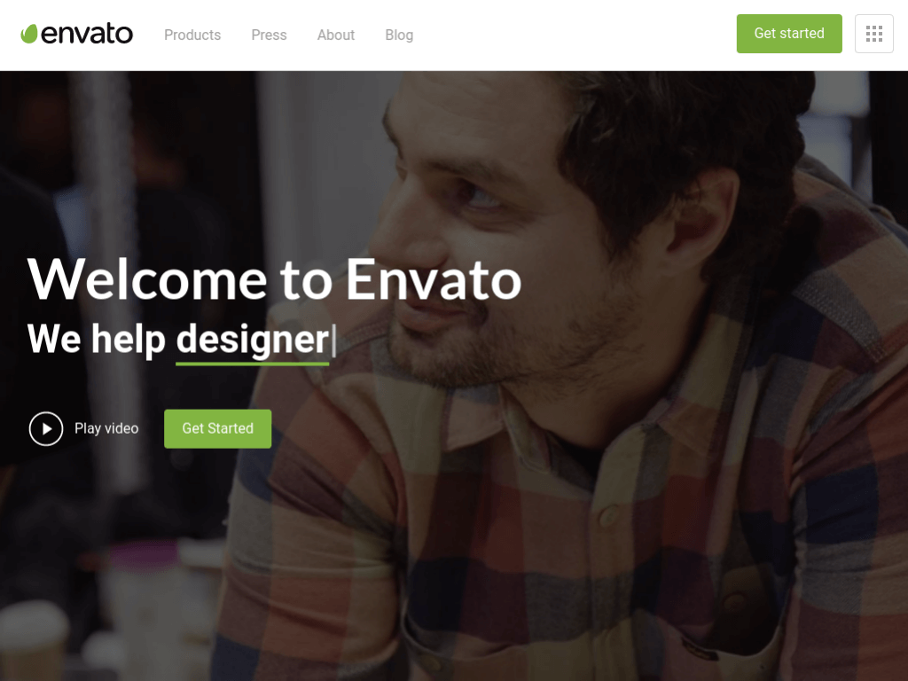 Homepage screenshot of Envato
