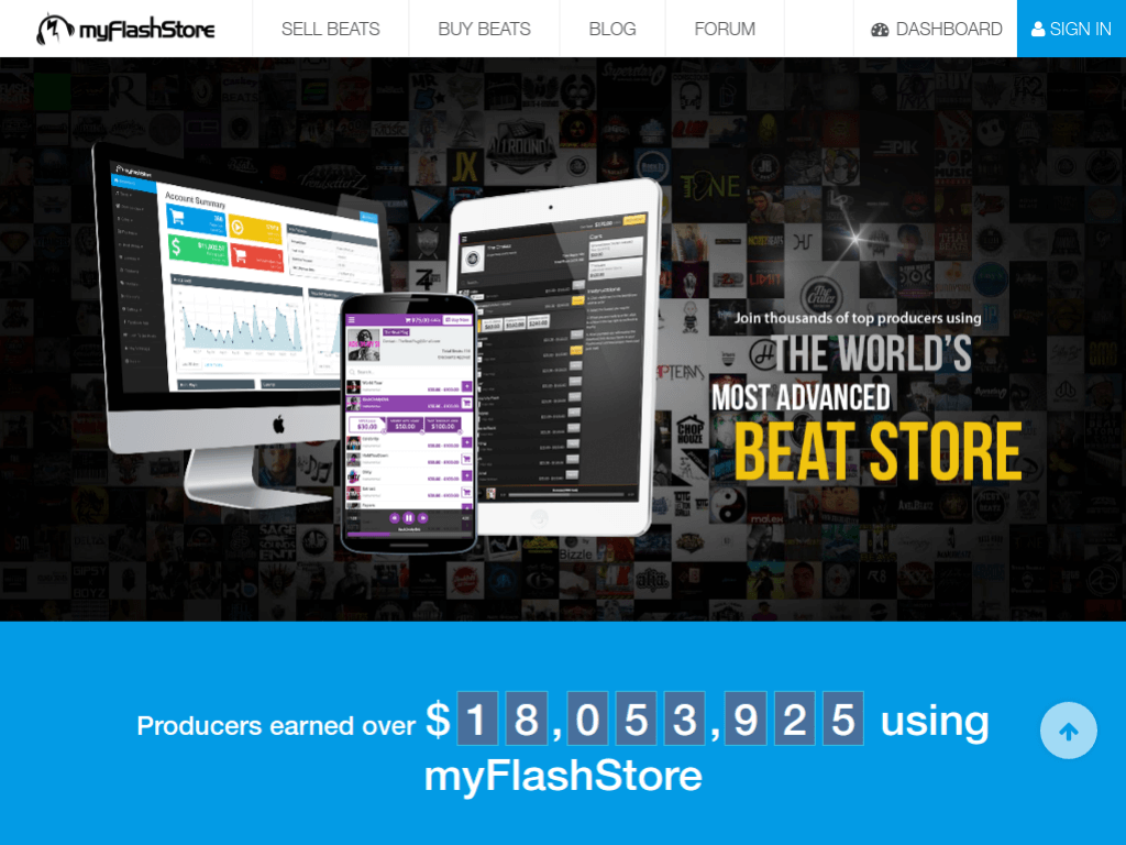 Homepage screenshot of My Flash Store