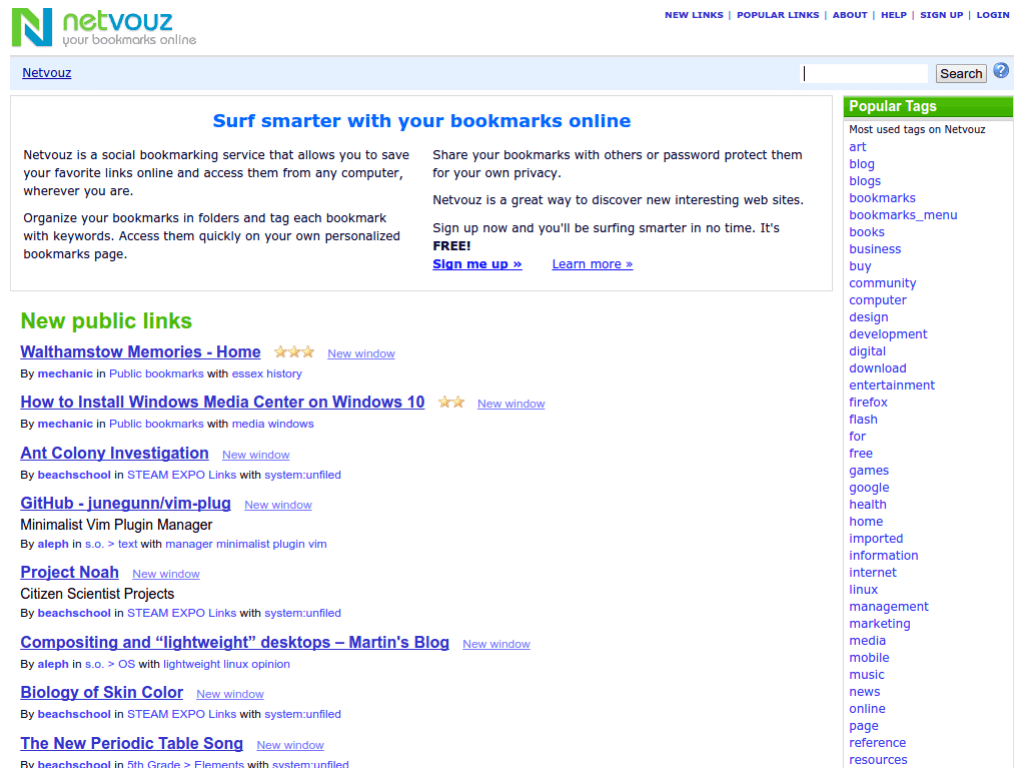 Homepage screenshot of Net Vouz