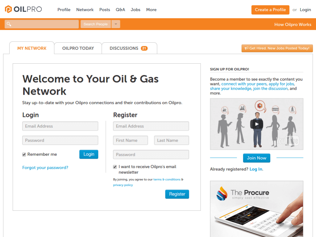 Homepage screenshot of Oil Pro