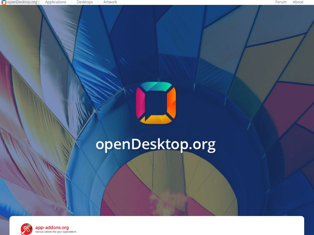 Homepage screenshot of OpenDesktop