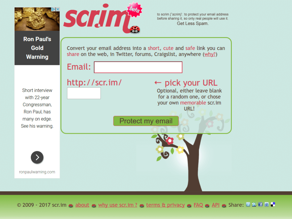 Homepage screenshot of Scrim
