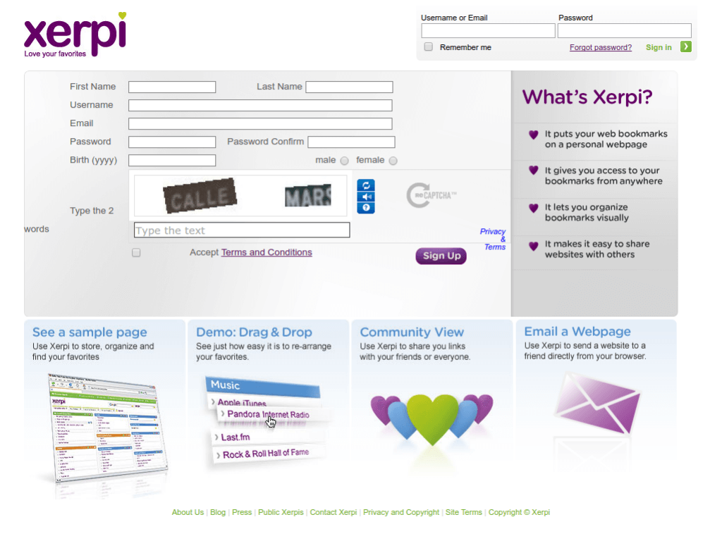 Homepage screenshot of Xerpi