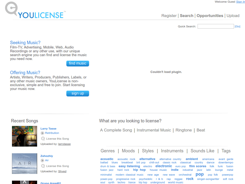 Homepage screenshot of You License